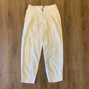 NWOT Anthropologie 100% Cotton White Balloon Ankle Pants High Rise Size 6